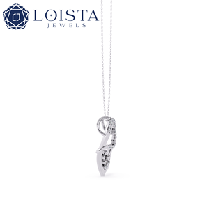 LOISTA - Colgante de Diamantes de Oro Blanco para Mujer, Joyería Minimalista para Uso Diario, Diamantes Naturales de Color G, Colgantes o Dijes - Product Image 2