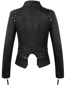 ALOZMAK Unisex Genuine Leather Biker <b>Jacket</b> Winter Waterproof Windproof Quick Dry Breathable Stand Collar Custom OEM Service - Product Image 2