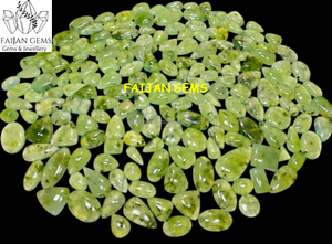 Cabujón de piedras preciosas sueltas de Prehnita Natural, forma de mezcla pulida, cabujón de cristal de todos los tamaños para joyería, fabricación de colgantes de piedras preciosas - Product Image 4