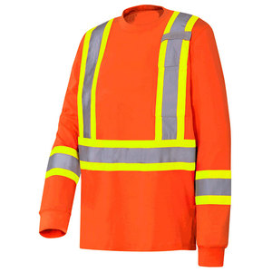 Camiseta de Trabajo de Alta Visibilidad para Construcción, Manga Corta, Invierno, Reflectante, con Cinta Reflectante, Ropa de Seguridad - Product Image 1