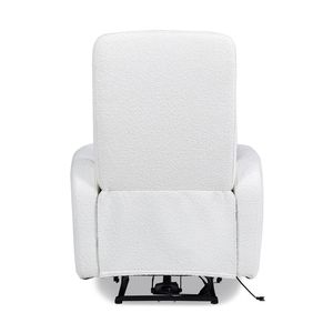 Bloomy 35.5\" High Back Power <b>Recliner</b> Motion Chair in Chiffon White Boucle - Product Image 2