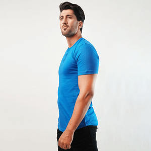 Camiseta Henley de Verano para Hombre, Corte Holgado, Manga Corta, Cuello Redondo, Tejido Texturizado, Color Liso, 180 Gramos, Informal - Product Image 3