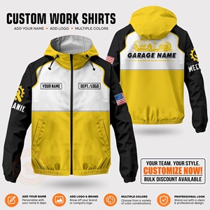 Chaqueta de Trabajo Unisex Personalizada, Manga Larga, Impermeable, Transpirable, Resistente al Viento, 180g Poliéster, Uniforme de Mecánico de Garaje, Transferencia Térmica - Product Image 5