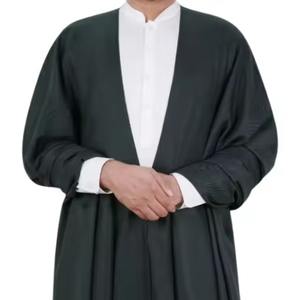 Chal de Hombre Verde Esmeralda Intenso de Alta Calidad al por Mayor, Chal Tejido con Borde Bordado Dorado Ornamentado, Elegante Drapeado para Hombros - Product Image 5