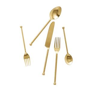 Ensemble de couverts en acier inoxydable avec manche en bambou, écologiques, plaqués or, pour la maison, l'hôtel, le restaurant, les mariages et les dîners. - Product Image 3