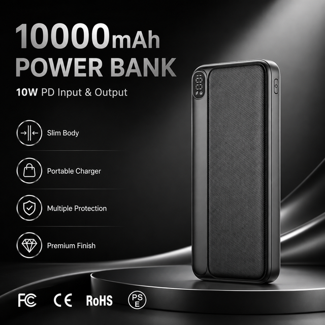 10000mah Event Gift Power Bank 10000 Mah Portable Fast Charger Custom Logo Bulk Wholesale for Trade Shows Outdoor Travel