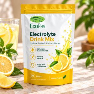 ถุงไมลาร์พิมพ์ลายสกรีนแบบกำหนดเอง EcoRev ป้องกันความชื้น ใช้ซ้ำได้ สำหรับบรรจุภัณฑ์ผงอาหารเสริม ถุงพลาสติกแบบตั้งได้ - Product Image 2