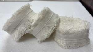 Fuzzy Fringed Linen Ribbon Rolls Rustic Boho Wedding Decorative Trim Textured Craft Fabric Edging Soft Frayed Edge Single Face - Product Image 2