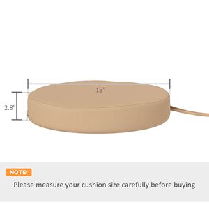 Set di 4 Cuscini Rotondi Lavabili in Lavatrice 38x38x7,5 cm Color Kaki per Sedie da Esterno, Cuscini per Sedute da Giardino, per Sedie da Pranzo e Bistrot - Product Image 3
