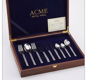 Modern Stainless Steel Flatware Set With Twisted Handle Design High <b>Mirror</b> Polish Dishwasher Safe for Wedding And Everyday Use - Product Image 4
