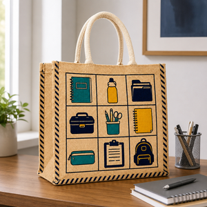Custom Printed Natural Jute Tote Bag 28x23x10cm PP Laminated Promotional Shopping Corporate <b>Gift</b> Bag Wholesale OEM ODM Supplier - Product Image 6