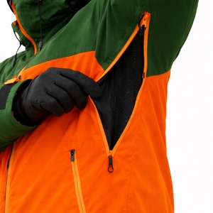 Custom Eco-Friendly Hooded <b>Ski</b> <b>Jacket</b> <b>Green</b> Orange Waterproof 10,000mm Windproof Primaloft Insulated Winter Outdoor Sportswear - Product Image 2