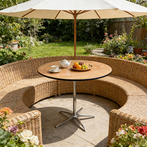 Mesa Redonda de Madera Contrachapada Apilable para Exteriores/Interiores, para Fiestas en el Jardín, Banquetes, Bares, de 36/42 Pulgadas de Alto, para Eventos/Patio - Product Image 6