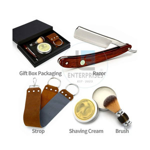 Produit phare, nouveau style, rasoirs à raser droits en acier inoxydable et manche en bois, haute qualité, réutilisables, pour usage en salon de coiffure - Product Image 2