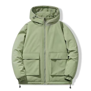 High Quality Men's Quilted Hooded Puffer Jacket Men's Fashion Hooded Winter Zip-Up Jacket Men's <b>Warm</b> Hooded Utility Jacket - Product Image 6