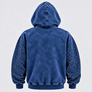 Sweat à capuche personnalisé vintage délavé, coupe ample, imprimé en relief multicolore, 100% coton, pull molletonné d'hiver, prix abordable, OEM personnalisé - Product Image 6