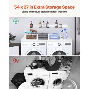 2-Tier Wooden <b>Ladder</b> <b>Shelves</b> 54\" X 27\" for Washer Dryer Countertop Anti-Slip Water-Resistant <b>Shelves</b> Countertop Accessory - Product Image 3