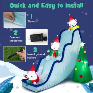9 Feet Inflatable Polar Bear Slide Scene Outdoor Holiday Yard Decoration for Christmas Festive Christmas Ornament - Product Image 6