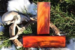 Genuine Hand Crafted Natural Dyed <b>Red</b> Buffalo Horn Knife Scales – High-Contrast Handle <b>Material</b> - Product Image 3