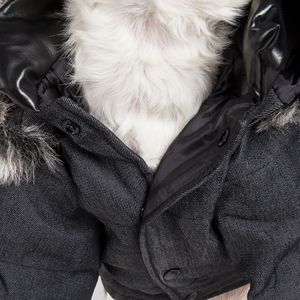 Abrigo de mezclilla rústico para mascotas, de lana, para ropa canina elegante - Product Image 3
