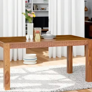 Solid Wood Dining <b>Table</b> Set 6 Seater, Rectangular Modern Wooden Furniture, Natural Finish Kitchen Dining <b>Table</b> for Home - Product Image 1