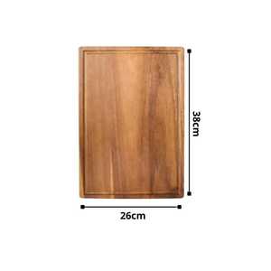 Wood Cutting Board for Kitchen | Hardwood Chopping Board with Juice Groove | Rustic Serving <b>Platter</b> for Gatherings - Product Image 6