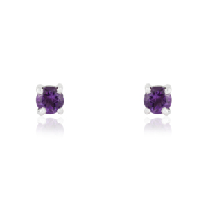 Magnifiques boucles d'oreilles clous artisanales en argent sterling 925 avec améthyste naturelle, pierre de naissance de février, bijoux pour usage quotidien - Product Image 1