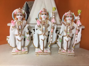 Sculpture religieuse artisanale en marbre Ram Darbar, durable, avec un design traditionnel pour une utilisation à la maison - Product Image 6