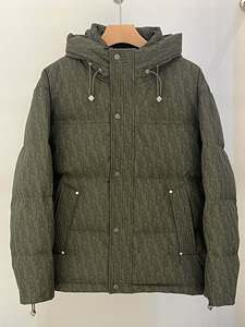 Hot Sale Custom Design High Quality Men's Coated Canvas Stand Collar Print Logo Warm Zipper up Down <b>Slim</b> <b>Fit</b> Puffer <b>Jacket</b> - Product Image 5