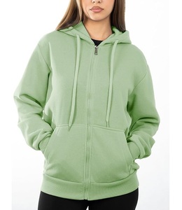 Sudadera con Capucha para Mujer, Diseño Nuevo, 100% Algodón, Manga Larga, Cuello Redondo, Hombros Caídos, Color Sólido, Cómoda, Casual, con Cierre, al Mejor Precio - Product Image 1