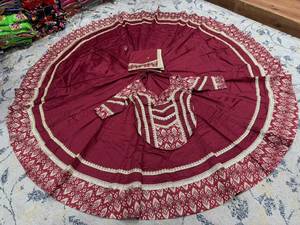 Ensemble Lehenga Choli pour femmes, pur coton, brodé, réversible, tenue de fête, pour mariage et Diwali - Product Image 4
