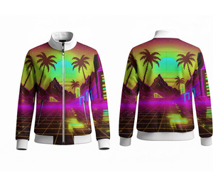 Personalized Full Zip Sublimation Sports Jacket <b>Running</b> and Fitness Wear Warm Breathable Quick Dry | Sizes Men Women Youth - Product Image 2