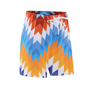 Pantalones Cortos Deportivos Casuales para Hombre, Estampado Geométrico, Sublimación, Secado Rápido, Cordón Ajustable, 100% Poliéster, Cintura Media - Product Image 4