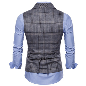 Custom Men's Reversible Vest Sleeveless <b>Waistcoat</b> Lightweight Waterproof Plaid Formal Jacket OEM ODM Factory Wholesale - Product Image 2