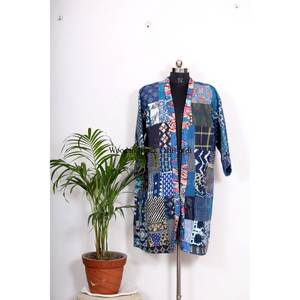 Robe kimono patchwork Kantha pour femmes, vêtements de nuit, vente en gros, cardigan en coton fait main indien, vêtements de plage, fabricant de kimonos - Product Image 3