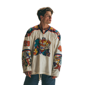 Custom Ice Hockey Jersey Tops Long Sleeve V-Neck Sublimation Hockey Jerseys High Quality Sublimated Jersey - Product Image 1