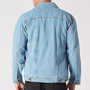 Veste en jean rose délavé à l'acide avec logo personnalisé, design vintage, fermeture éclair, imprimé, pour homme - Product Image 2