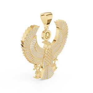 Collar con Colgante de Águila de Oro Rosa de Lujo Aurum Diam, con Moissanita y Micro Pavé, Plata 925, Joyería Hip Hop, Estilo Egipcio Antiguo - Product Image 3