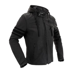 Veste à capuche en cuir véritable pour homme, style moderne, chaude, pour l'hiver, durable, confortable, décontractée, pour moto - Product Image 6