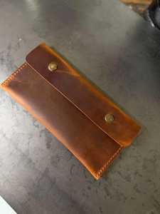 Portefeuille en cuir ultra-fin, pochette élégante longue pour argent, pochette à main, pochette à monnaie élégante, porte-cartes compact pour transporter de l'argent liquide - Product Image 3