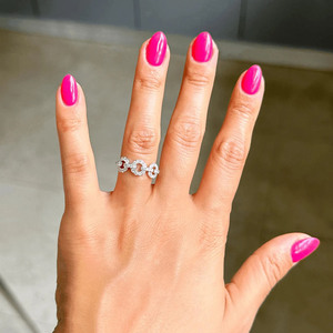 Iced Out Style Moissanite Diamond Cuban <b>Ring</b> Men’s Pave <b>Set</b> 925 Sterling <b>Silver</b> Chain Link Band Hip Hop Style Bling Jewelry - Product Image 4