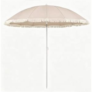 Ombrellone da Spiaggia Boho Portatile da Esterno da 2,5 m con 2 Sezioni in Metallo, Regolazione Inclinazione 30 Gradi e Frange a Nappa - Product Image 2