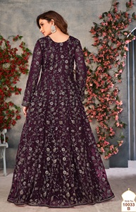 ชุดอานาร์กาลีปักลายผีเสื้อแบบทันสมัย ผ้าเน็ตเย็บกึ่งสำเร็จรูป สำหรับงานแต่งงาน งานปาร์ตี้ งานดิวาลี และงานพรอม - Product Image 6