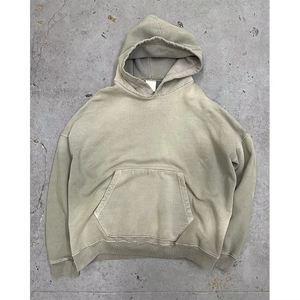 Custom Men's Two-Piece Jogging Tracksuit Acid Washed Sun Faded Sweat Suit with Plus Size Hoodie and Shorts - Product Image 2