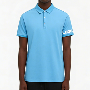 เสื้อยืดกอล์ฟผู้ชายลายเสือดาวปักคุณภาพสูงขายส่ง โลโก้แบบวินเทจสั่งทำได้ โพลีเอสเตอร์แขนสั้น สีตามสั่ง - Product Image 1