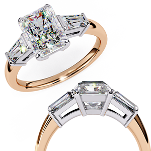 Anillo de Compromiso con Moissanita Corte Radiante, Oro Sólido de 18K, Engaste de Puntas, Joyería Clásica para Mujer - Product Image 6