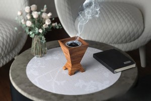 Brûleur à Bakhoor en Bois de Luxe, Mabkhara Arabe Traditionnelle, Porte-Encens Oud, Encensoir à Parfum Arabe pour la Décoration du Majlis - Product Image 1