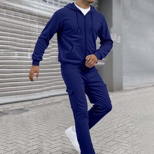 Ensemble de survêtement athlétique à fermeture éclair intégrale pour hommes, survêtement d'entraînement sportif professionnel pour hommes - Product Image 1