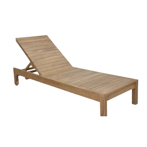 Tumbona de Madera de Teca con Cojín, Muebles de Patio Reclinables para Exteriores, Diseño Contemporáneo - Product Image 4
