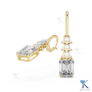 Lab Grown CVD Brilliant Cut Diamond Tiered Drop <b>Earrings</b> 14K Solid Gold IGI Certified Fine Women Luxury <b>Wedding</b> Bridal Jewelry - Product Image 3